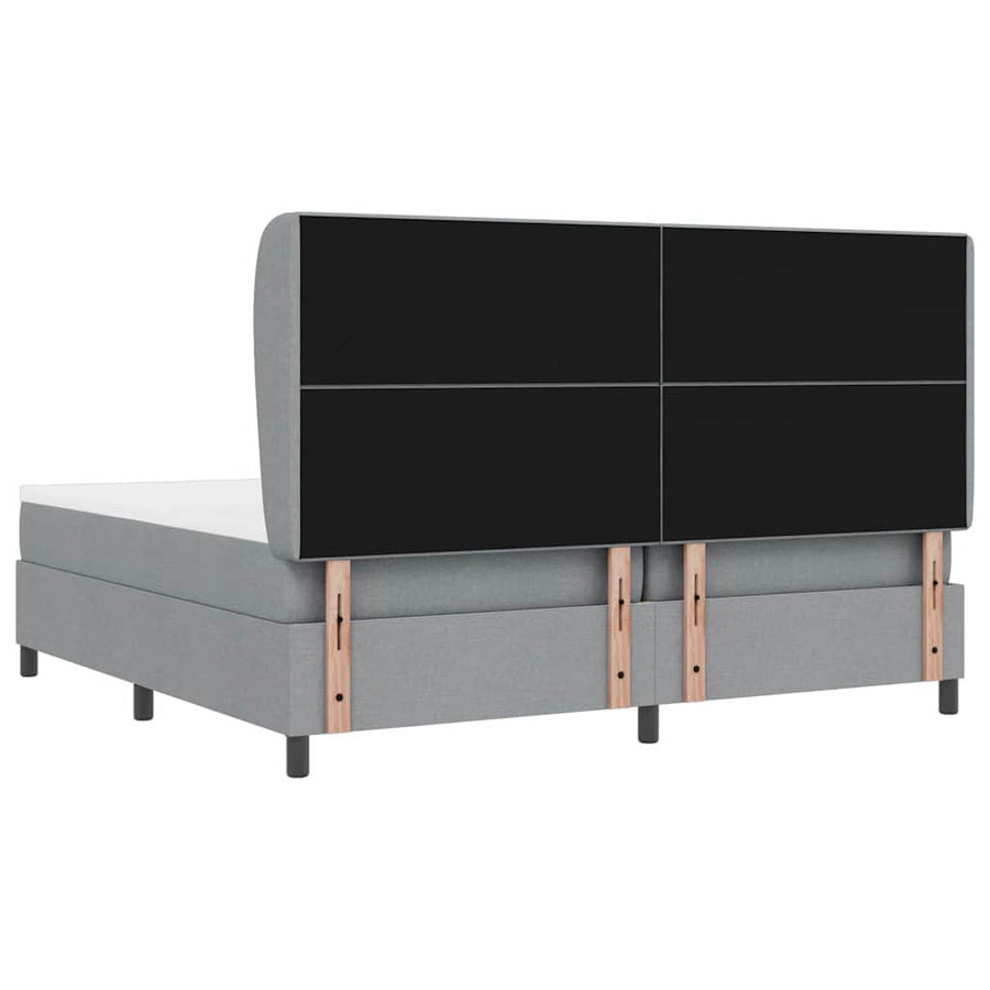 Boxspring bed met hoofdeinde Lichtgrijs 200 x 200 cm Stof