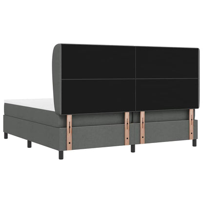 Boxspring bed met hoofdeinde Donkergrijs 200 x 200 cm Stof