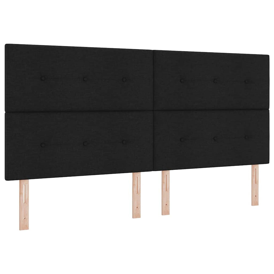 Boxspring bed met hoofdeinde Zwart 200 x 200 cm Stof