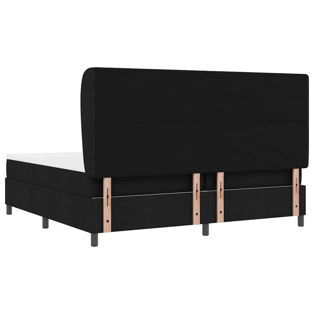 Boxspring bed met hoofdeinde Zwart 200 x 200 cm Stof