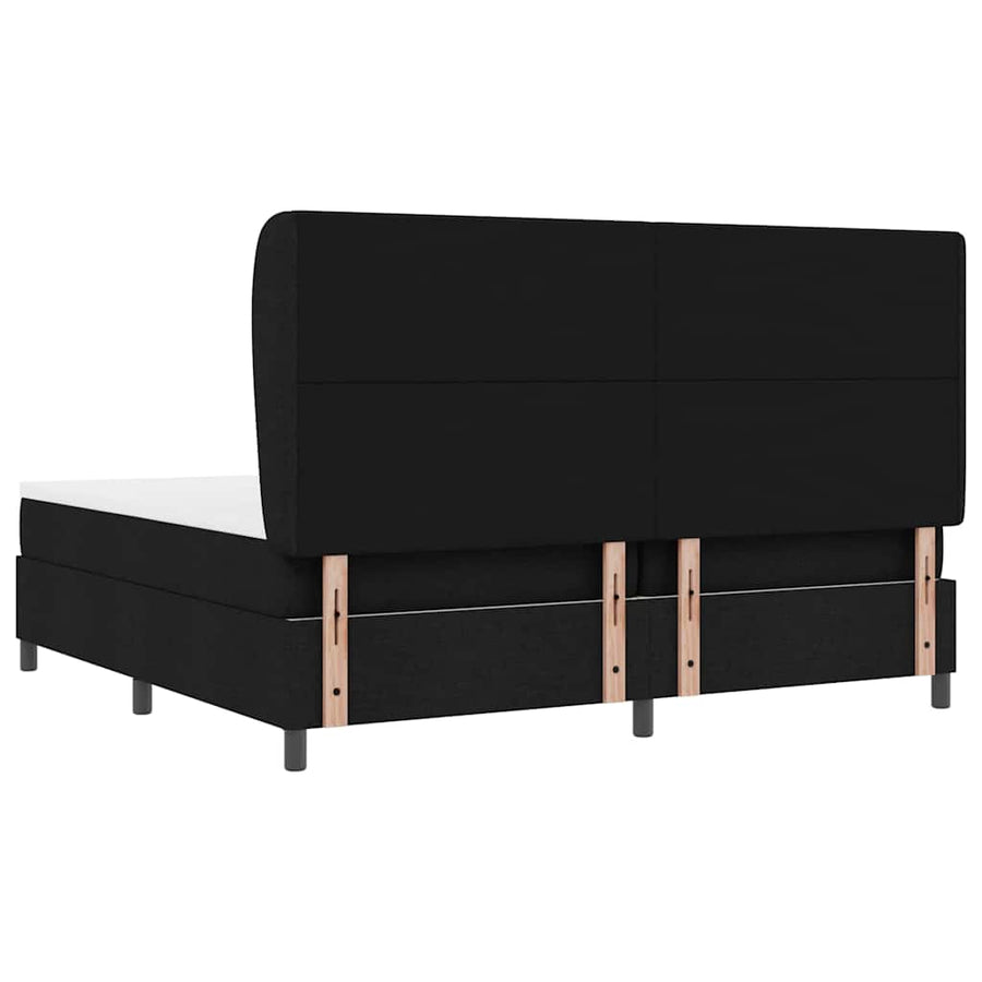 Boxspring bed met hoofdeinde Zwart 200 x 200 cm Stof