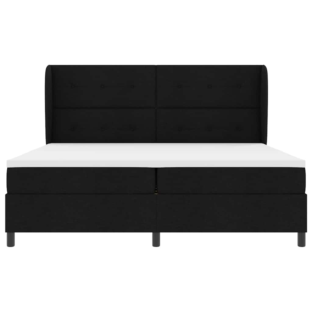 Boxspring bed met hoofdeinde Zwart 200 x 200 cm Stof