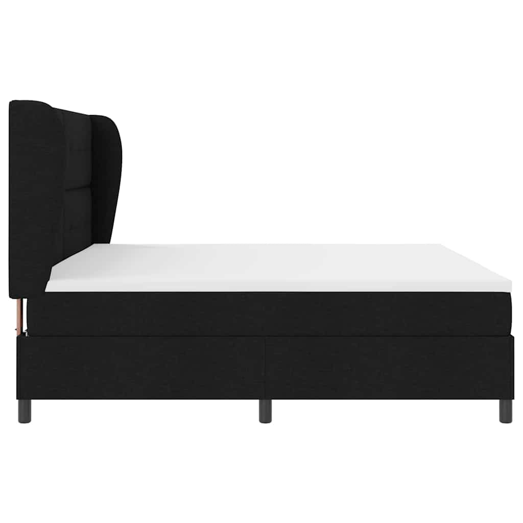 Boxspring bed met hoofdeinde Zwart 200 x 200 cm Stof