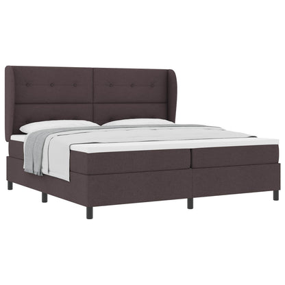 Boxspring bed met hoofdeinde Donkerbruin 200 x 200 cm Stof