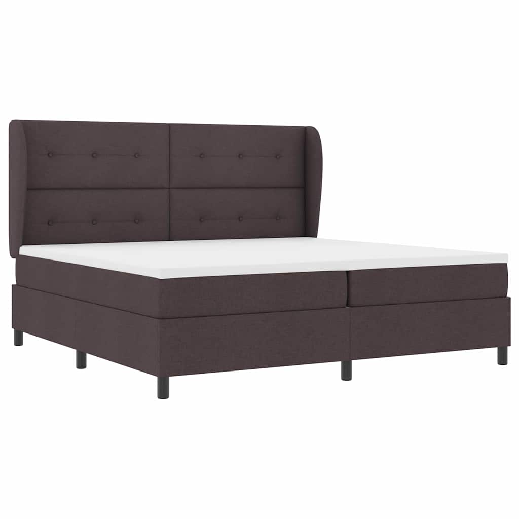 Boxspring bed met hoofdeinde Donkerbruin 200 x 200 cm Stof