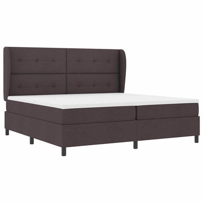 Boxspring bed met hoofdeinde Donkerbruin 200 x 200 cm Stof