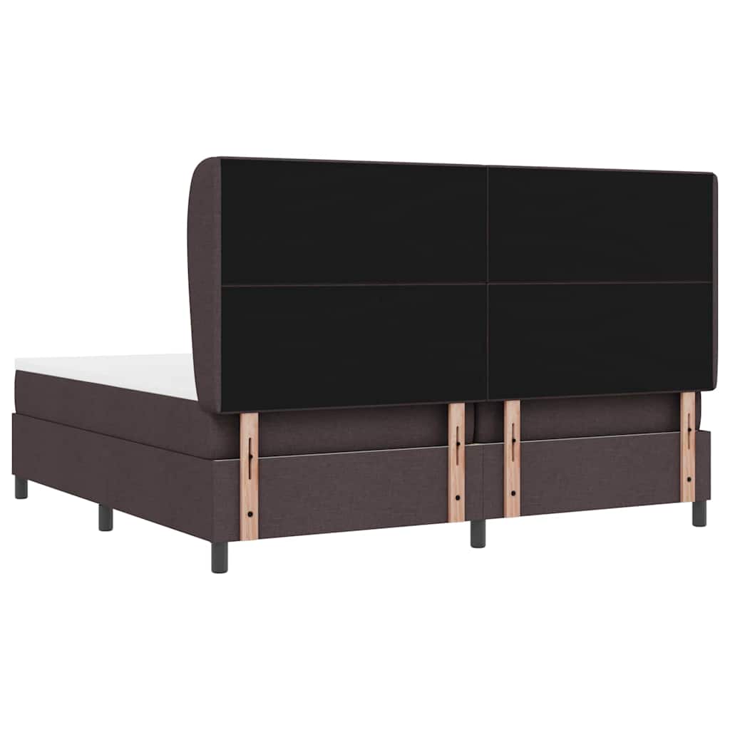 Boxspring bed met hoofdeinde Donkerbruin 200 x 200 cm Stof