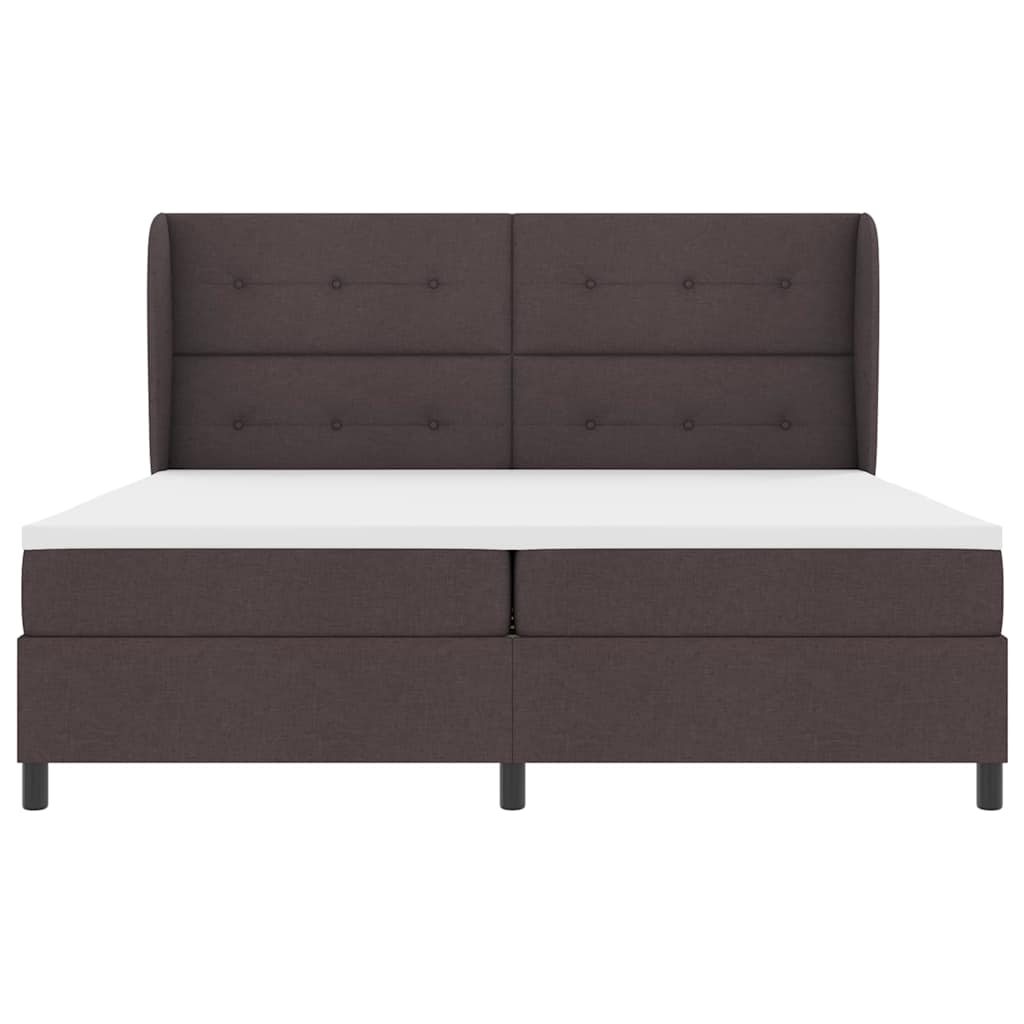 Boxspring bed met hoofdeinde Donkerbruin 200 x 200 cm Stof