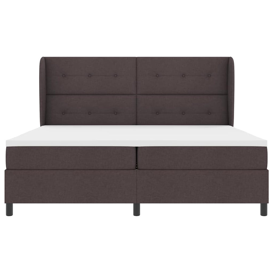 Boxspring bed met hoofdeinde Donkerbruin 200 x 200 cm Stof