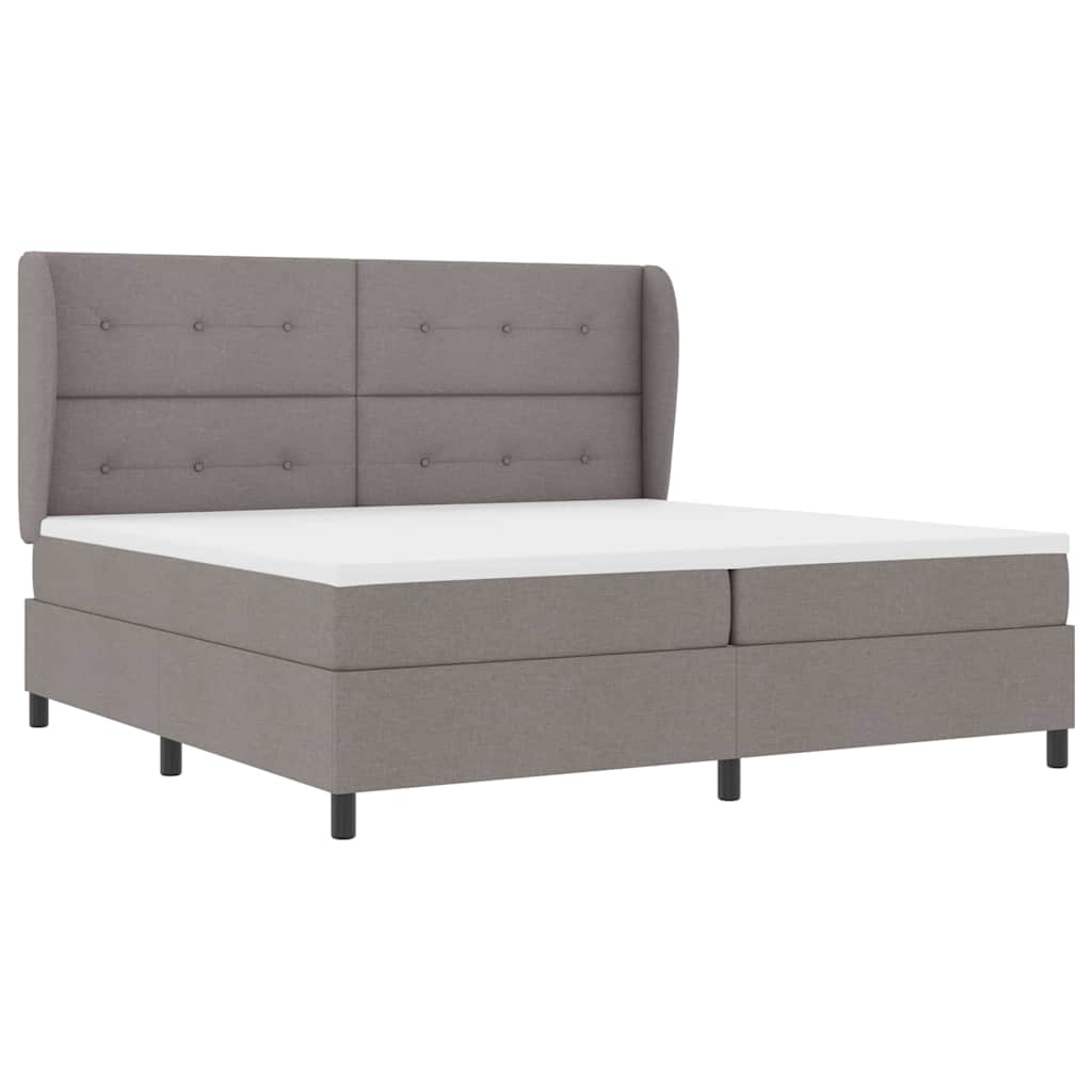 Boxspring bed met hoofdeinde Taupe 200 x 200 cm Stof