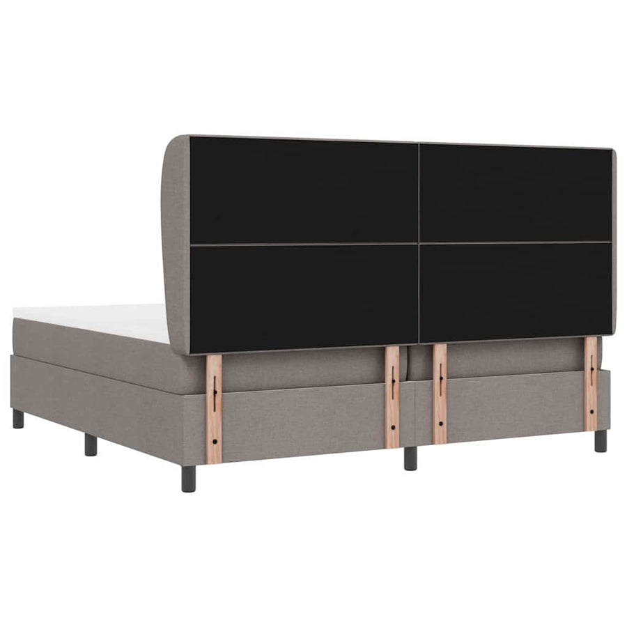 Boxspring bed met hoofdeinde Taupe 200 x 200 cm Stof