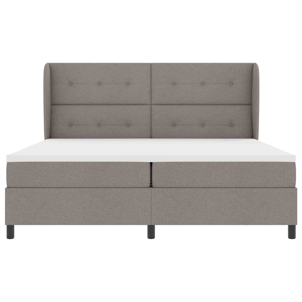 Boxspring bed met hoofdeinde Taupe 200 x 200 cm Stof