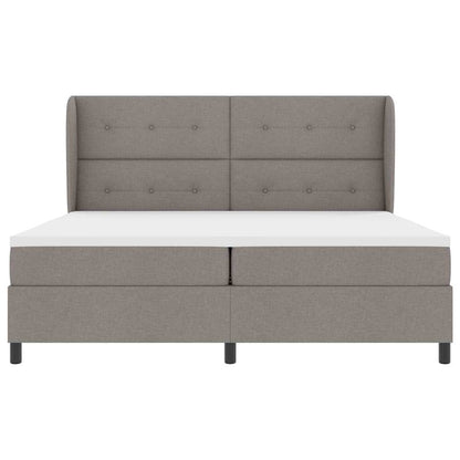 Boxspring bed met hoofdeinde Taupe 200 x 200 cm Stof