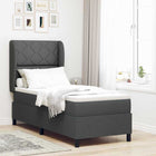 Boxspring bed met matras 80x200 cm donkergrijs stof