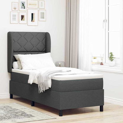 Boxspring bed met matras Donkergrijs 80 x 200 cm Stof