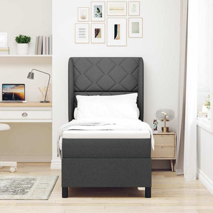 Boxspring bed met matras Donkergrijs 80 x 200 cm Stof
