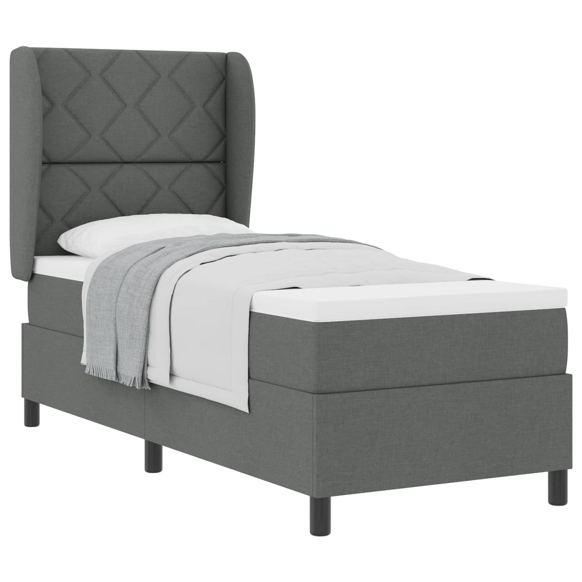 Boxspring bed met matras Donkergrijs 80 x 200 cm Stof