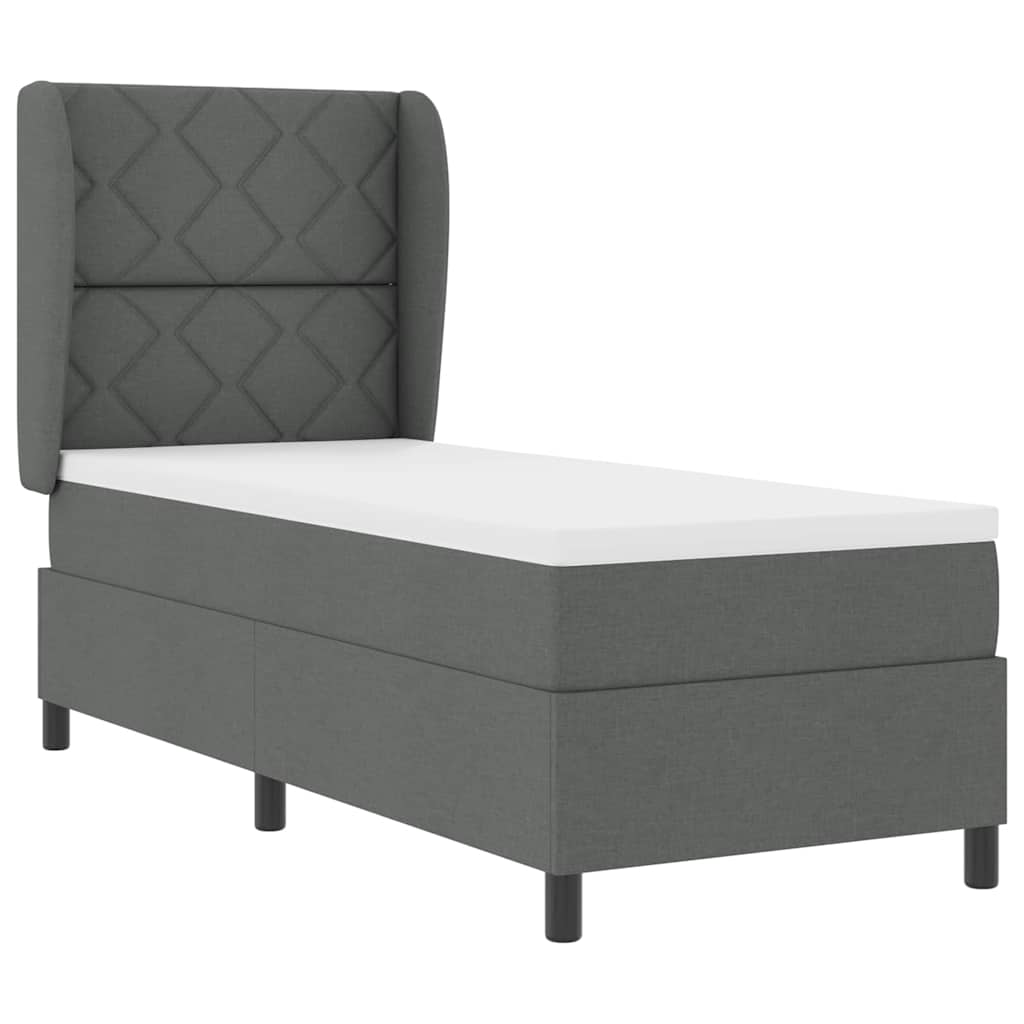 Boxspring bed met matras Donkergrijs 80 x 200 cm Stof