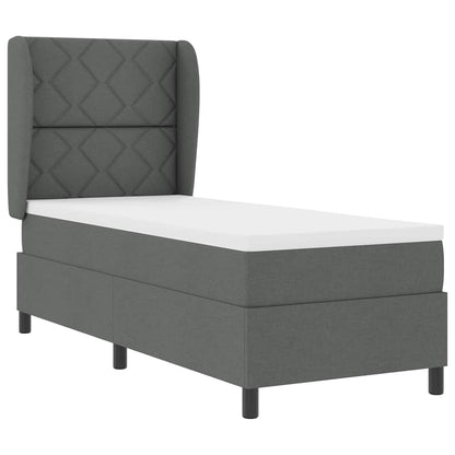 Boxspring bed met matras Donkergrijs 80 x 200 cm Stof