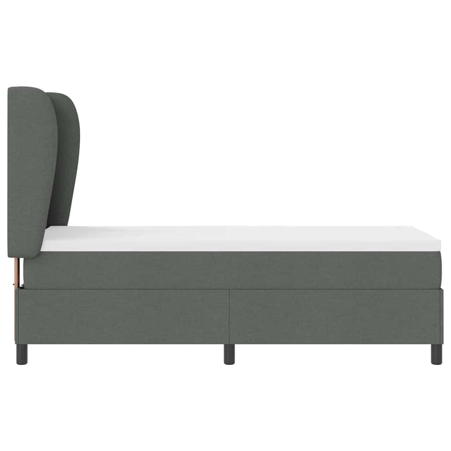 Boxspring bed met matras Donkergrijs 80 x 200 cm Stof