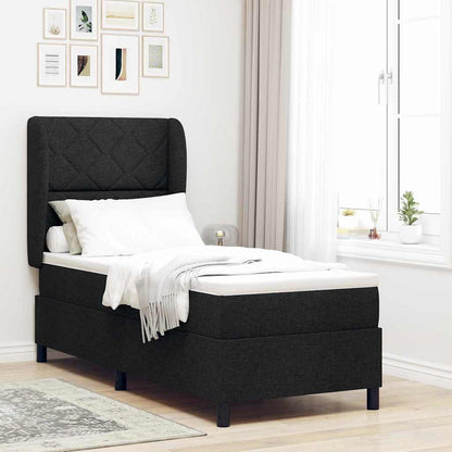 Boxspring bed met hoofdeinde Zwart 80 x 200 cm Stof