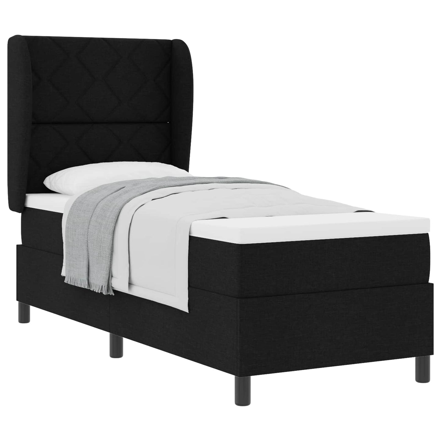 Boxspring bed met hoofdeinde Zwart 80 x 200 cm Stof