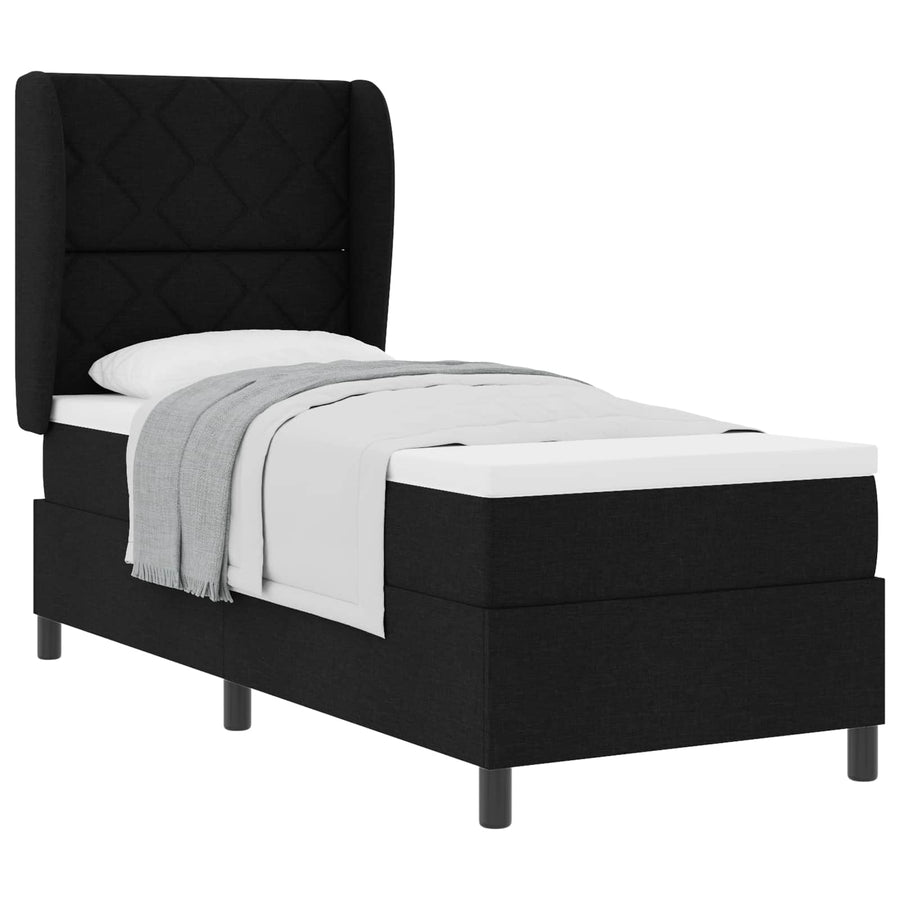 Boxspring bed met hoofdeinde Zwart 80 x 200 cm Stof