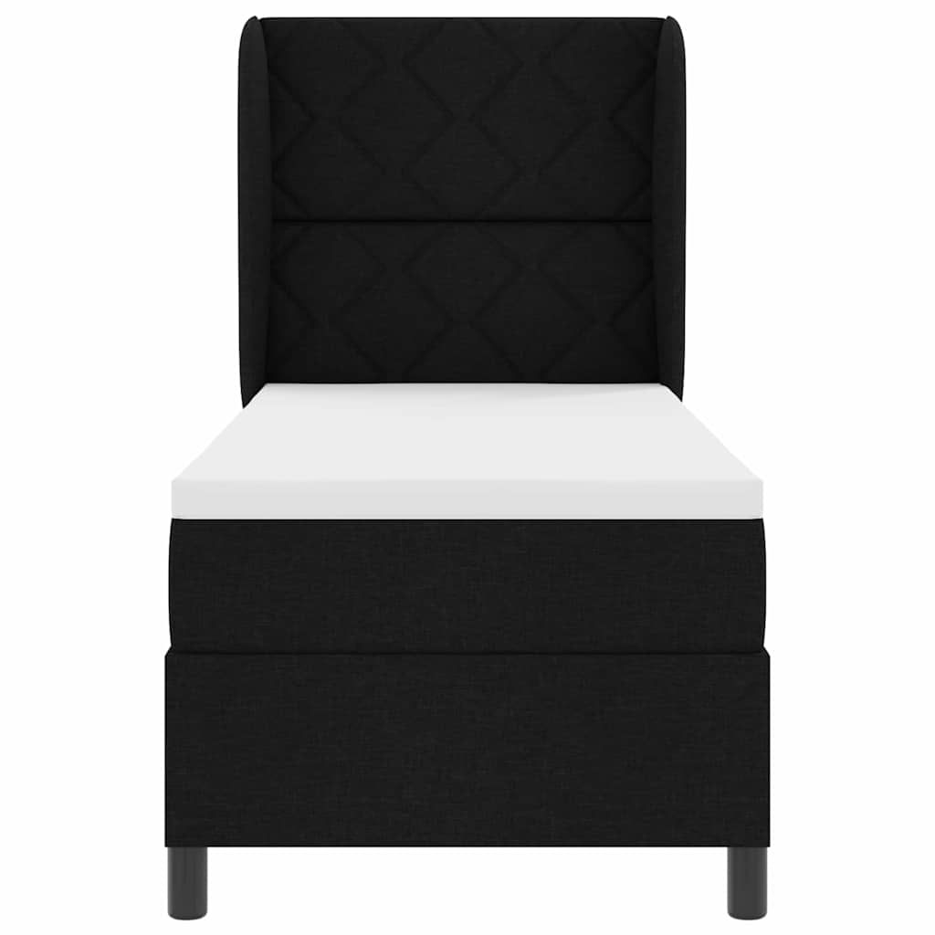 Boxspring bed met hoofdeinde Zwart 80 x 200 cm Stof