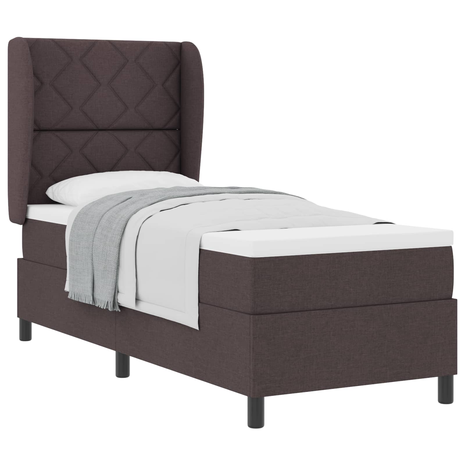 Boxspring bed met hoofdeinde Donkerbruin 80 x 200 cm Stof