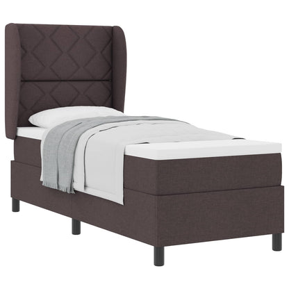 Boxspring bed met hoofdeinde Donkerbruin 80 x 200 cm Stof
