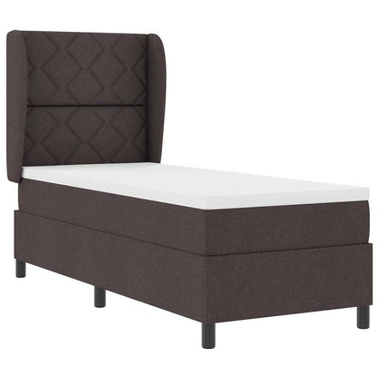 Boxspring bed met hoofdeinde Donkerbruin 80 x 200 cm Stof