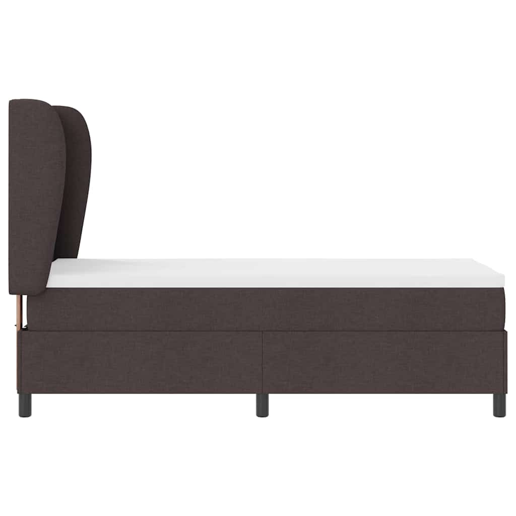 Boxspring bed met hoofdeinde Donkerbruin 80 x 200 cm Stof