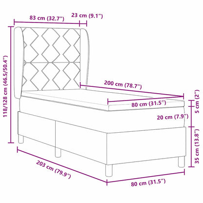 Boxspring bed met hoofdeinde Donkerbruin 80 x 200 cm Stof