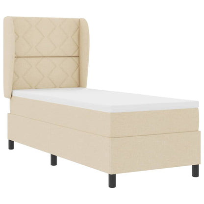 Boxspring bed met matras met hoofdeinde Crème 80 x 200 cm Stof