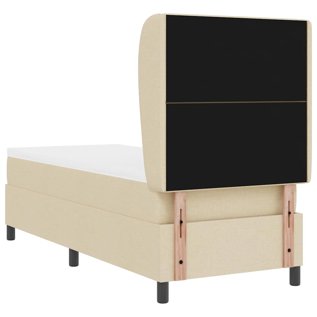 Boxspring bed met matras met hoofdeinde Crème 80 x 200 cm Stof