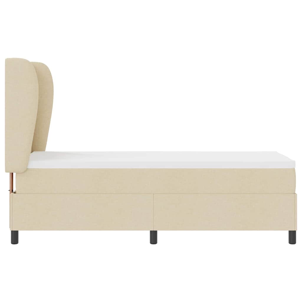 Boxspring bed met matras met hoofdeinde Crème 80 x 200 cm Stof