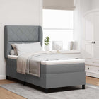 Boxspringbed 90x190 cm lichtgrijs stof