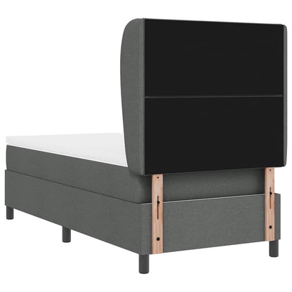 Boxspring bed met hoofdeinde Donkergrijs 90 x 190 cm Stof