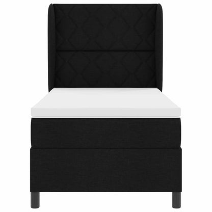 Boxspring bed met hoofdeinde Zwart 90 x 190 cm Stof
