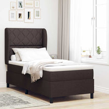 Boxspring bed met hoofdeinde Donkerbruin 90 x 190 cm Stof