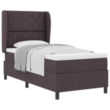 Boxspring bed met hoofdeinde Donkerbruin 90 x 190 cm Stof