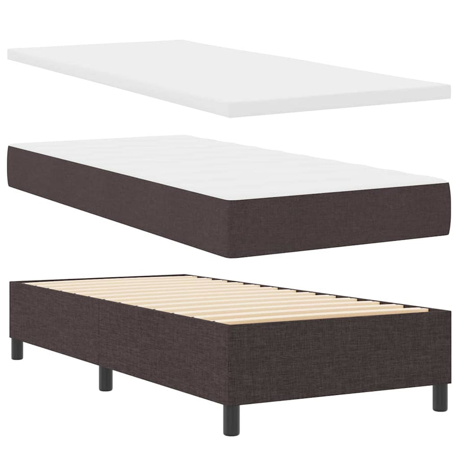 Boxspring bed met hoofdeinde Donkerbruin 90 x 190 cm Stof