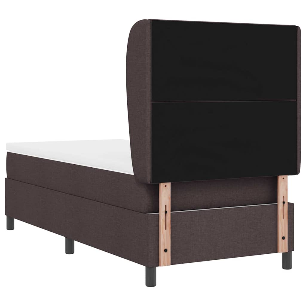 Boxspring bed met hoofdeinde Donkerbruin 90 x 190 cm Stof