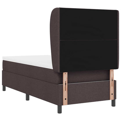 Boxspring bed met hoofdeinde Donkerbruin 90 x 190 cm Stof