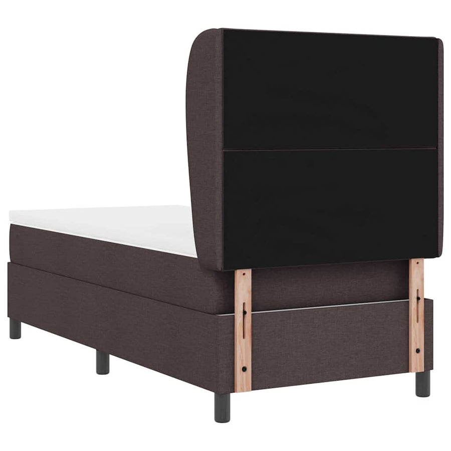 Boxspring bed met hoofdeinde Donkerbruin 90 x 190 cm Stof