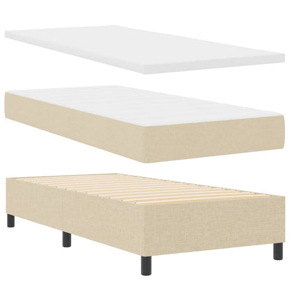 Boxspring bed met hoofdeinde Crème 90 x 190 cm Stof