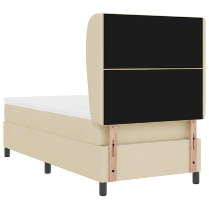 Boxspring bed met hoofdeinde Crème 90 x 190 cm Stof