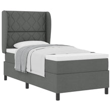 Boxspring bed met hoofdeinde Donkergrijs 90 x 200 cm Stof