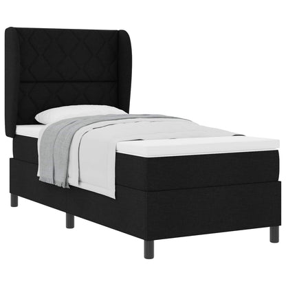 Boxspring bed met hoofdeinde Zwart 90 x 200 cm Stof
