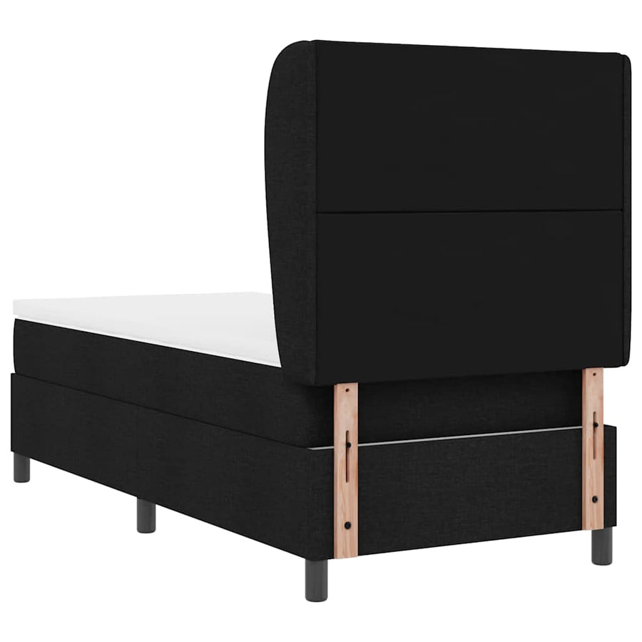 Boxspring bed met hoofdeinde Zwart 90 x 200 cm Stof